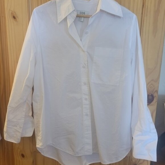 COS Tops - COS Women's White Button Up Shirt, Size 10